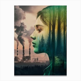 Girl In The Forest Canvas Print