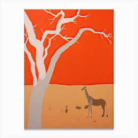 Kalahari Desert   Africa, Contemporary Abstract Illustration 4 Canvas Print