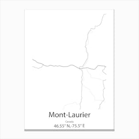 Mont Laurier,Canada Minimalist Map Canvas Print