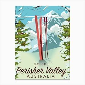 Perisher Valley Australia Ski poster Canvas Print