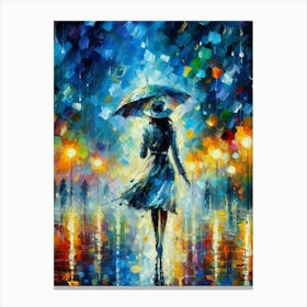Walking In The Rain Canvas Print