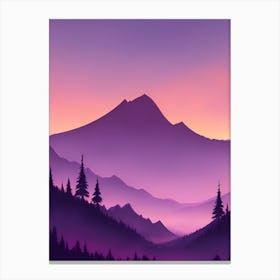 Misty Mountains Vertical Composition In Purple Tone 31 Canvas Print