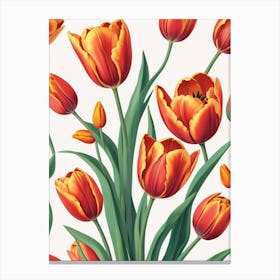 Tulips Seamless Pattern Canvas Print