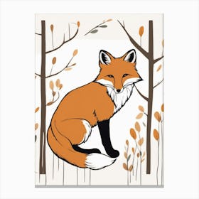 Fox In The Woods Canvas Print