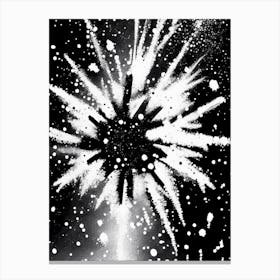 Bullet, Snowflakes, Black & White 1 Canvas Print