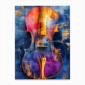 Violin On Blue Background music art Canvas Print