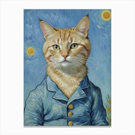 Cat In Starry Sky Canvas Print