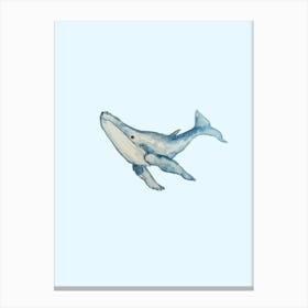 Whale Light Blue Canvas Print