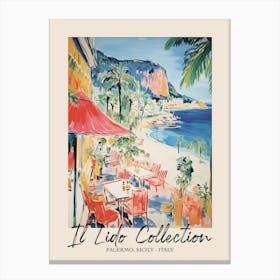 Palermo, Sicily   Italy Il Lido Collection Beach Club Poster 2 Canvas Print
