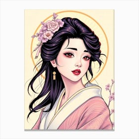 Geisha Girl - Soft Colors Leinwandbild