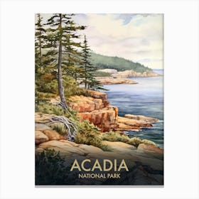 Acadia National Park Vintage Travel Poster 7 Canvas Print