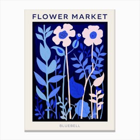 Blue Flower Market Poster Bluebell 2 Canvas Print