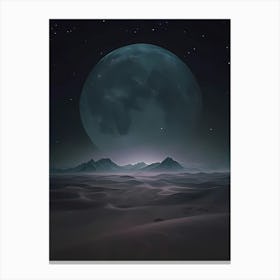 Moon In The Desert Canvas Print