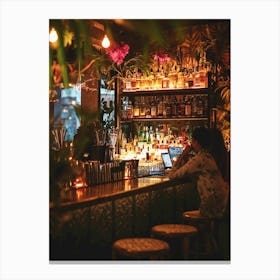 Bar At Night Canvas Print