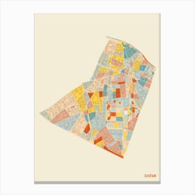 Paris France 6th Arrondissement Neighbourhood Map Canvas Print