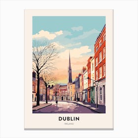 Vintage Winter Travel Poster Dublin Ireland Canvas Print
