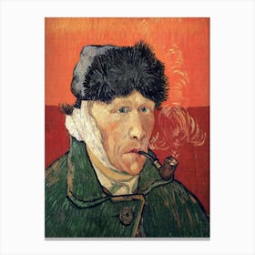 Self Portrait With Bandaged Ear And Pipe, Vincent Van Gogh Canvas Print