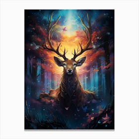 Deer In The Forest Canvas Print