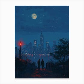 Night In New York City Canvas Print