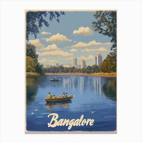 Aihrgdesign A Retro Travel Poster For Bangalore 3 Canvas Print