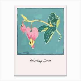 Bleeding Heart Square Flower Illustration Poster Canvas Print