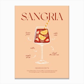 Recipe Cocktail Sangria Canvas Print