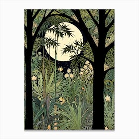 William Morris Moonlight In The Jungle 1 Canvas Print