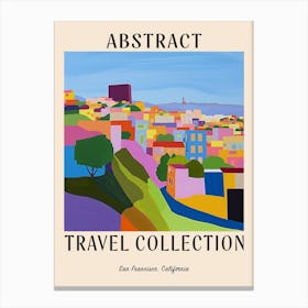 Abstract Travel Collection Poster San Francisco Usa 1 Canvas Print