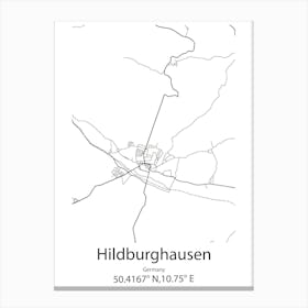 Hildburghausen,Germany Minimalist Map Canvas Print