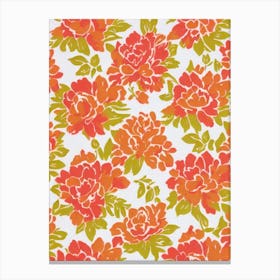 Camellia Floral Print Warm Tones2 Flower Canvas Print