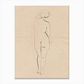 Nude On Vintage Paper 03 Canvas Print