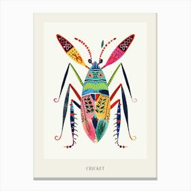 Colourful Insect Illustration Cricket 5 Poster Canvas Print
