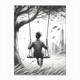 Swinging On A Tree Canvas Print