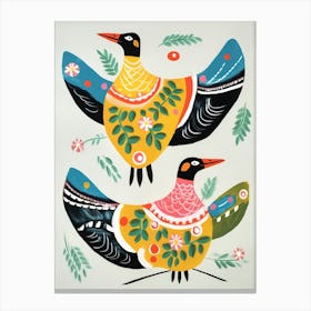 Folk Style Bird Painting Goose 1 Canvas Print