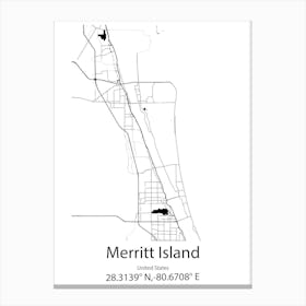 Merritt Island,United States Minimalist Map Leinwandbilder