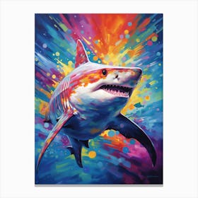  A Great Hammerhead Shark Vibrant Paint Splash 1 Canvas Print
