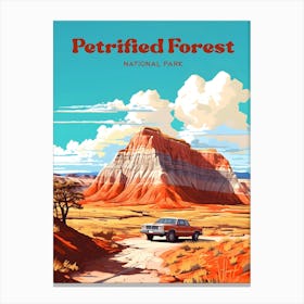 Petrified Forest National Park Arizona Camping Modern Travel Art Canvas Print