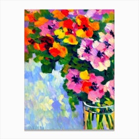 Primrose Floral Abstract Block Colour 1 Flower Canvas Print