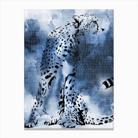 Cheetah Blue Canvas Print