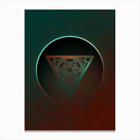 Geometric Neon Glyph on Jewel Tone Triangle Pattern 487 Canvas Print