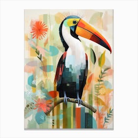 Bird Painting Collage Pelican 2 Canvas Print