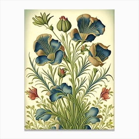 Flax 2 Floral Botanical Vintage Poster Flower Canvas Print