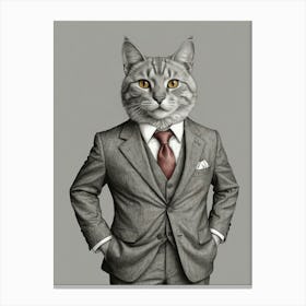 Cat In A Suit 14 Canvas Print