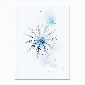 Unique, Snowflakes, Minimalist Watercolour 3 Canvas Print