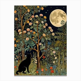 William Morris Cat In The Forest 18 Canvas Print