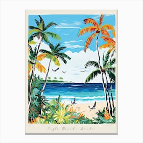 Poster Of Eagle Beach, Aruba, Matisse And Rousseau Style 3 Canvas Print
