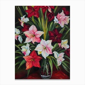 Amaryllis Still Life Oil Painting Flower Canvas Print