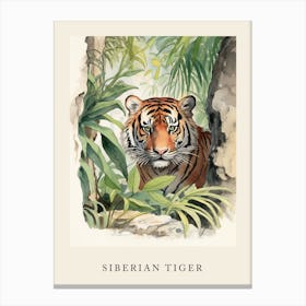 Beatrix Potter Inspired  Animal Watercolour Siberian Tiger 3 Canvas Print