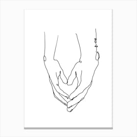 Heart In Your Hands Canvas Line Art Print