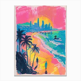 Colorful sunset At The Beach Canvas Print